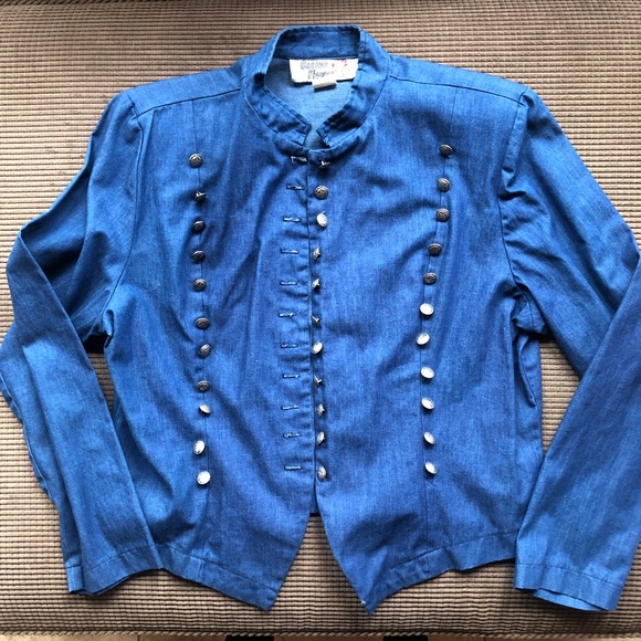 Vintage 90s Cactus Flower Denim Jacket. Size XL. Looks barely worn! - Picture 2 of 6